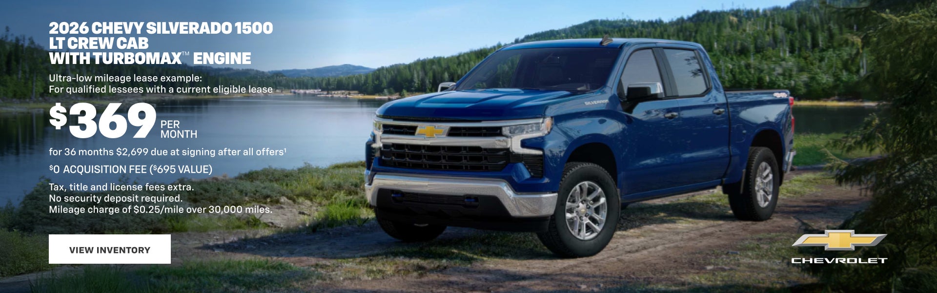 2026 Chevy Silverado 1500 LT Crew Cab with TurboMax Engine. Ultra-low mileage lease example for q...